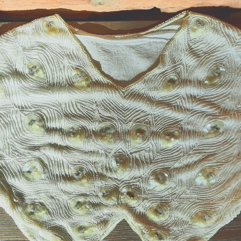 Beaded White Cape, Md/LG, V Neck